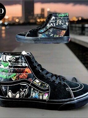Vans x Disney Sk8-Hi 100 Villains Black Multi Canvas Suede Shoes - Men's 10